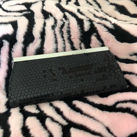 🆕Sequin clutch bag/wallet! Black/silver! 5 compartments & 1 zip coin! Dustcover - Picture 5 of 15